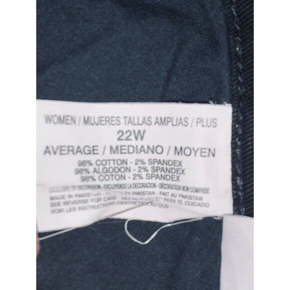 22W Gloria Vanderbilt Amanda Average Jeans Womens Black Denim 42 x 29 Stretch - Picture 5 of 12